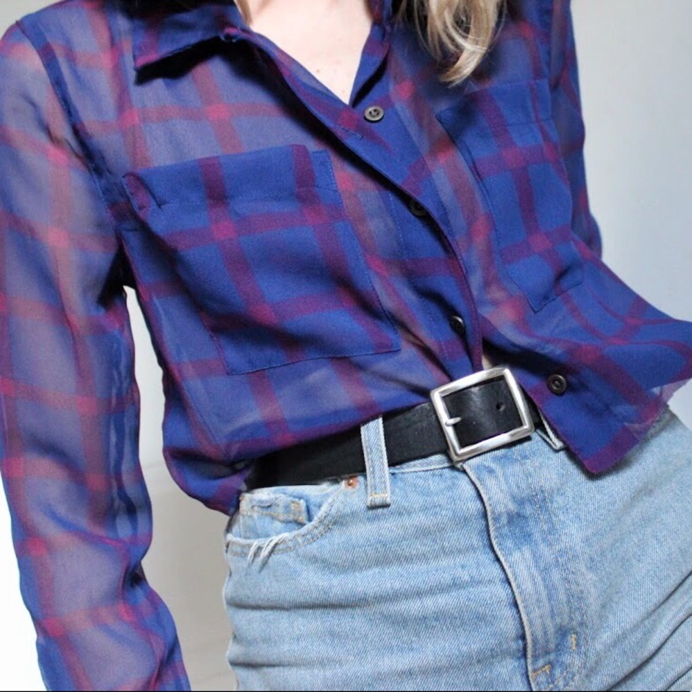 Cropped See-Through Flannel